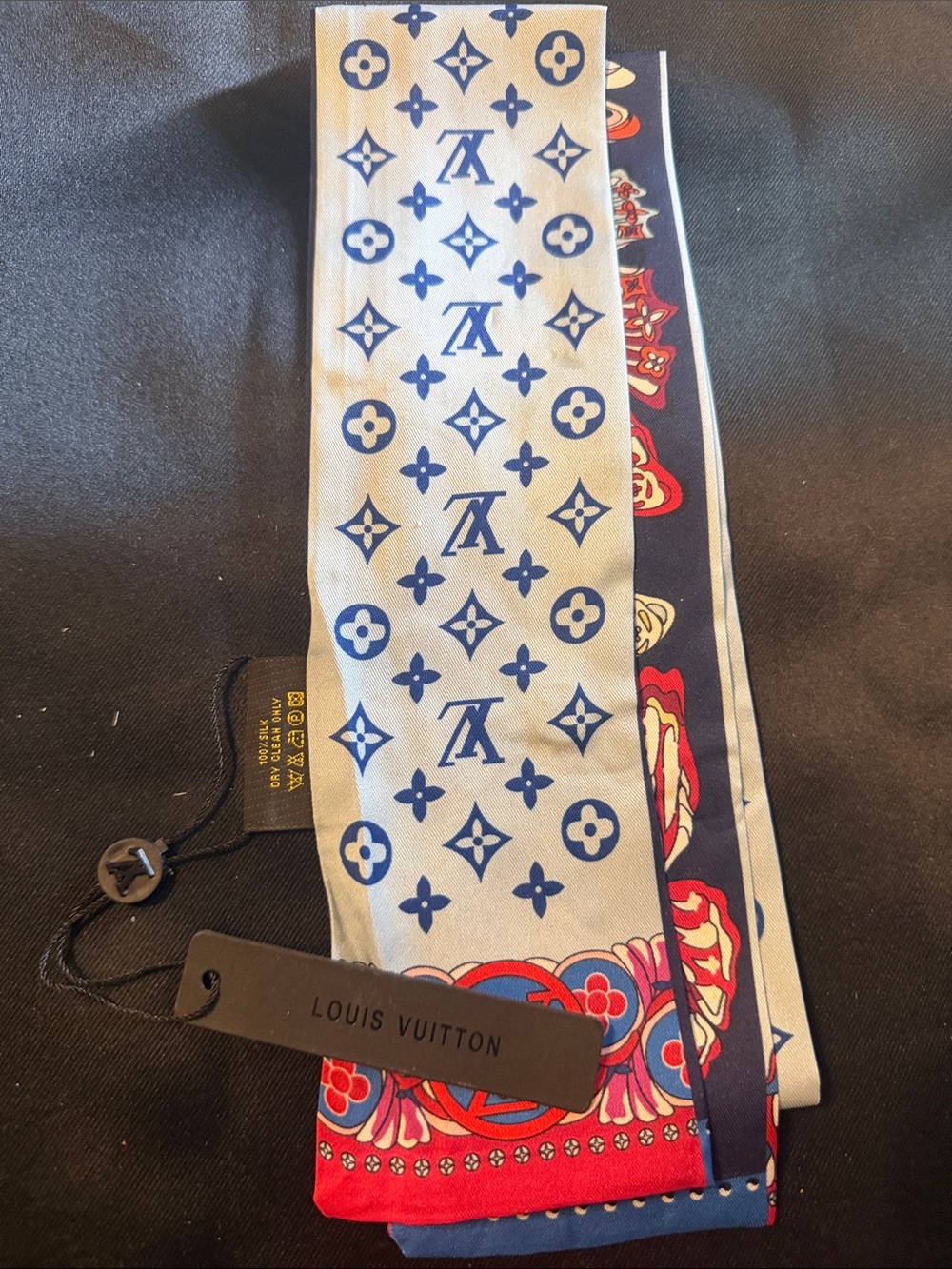Louis Vuitton Silk Bandeau in Blue, Red, White